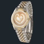 Latte art heart Watch<br><div class="desc">Heart made with latte art inside the watch is for every coffee lover and addict who appreciates the quiet beauty of latter art, </div>