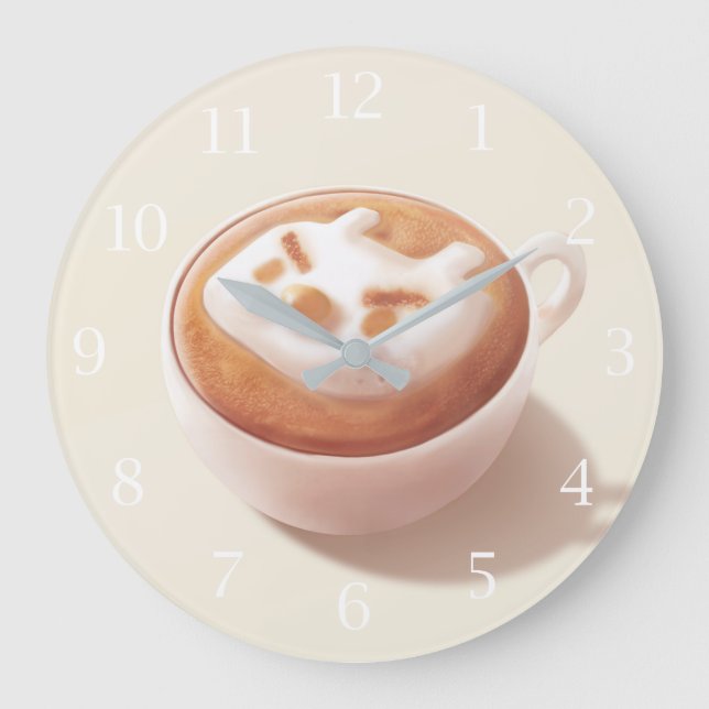 Latte Art Large Clock (Front)