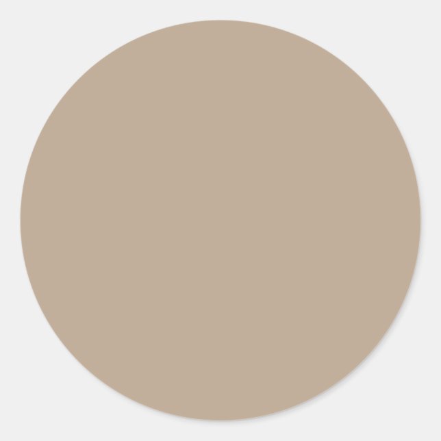 Latte Beige Solid Colour Classic Round Sticker (Front)