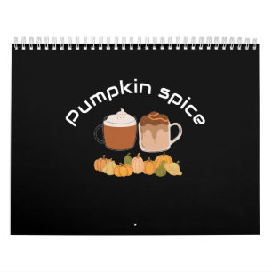 Latte coffee drink funny modern pumpkin spice calendar