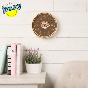 Latte Coffee Large Clock