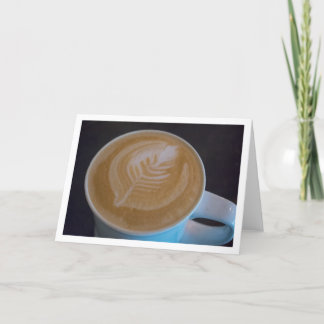 Latte Leaf Caffeine Addict Coffee Lover Blank Card