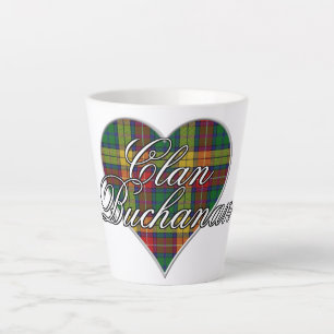Latte Love Clan Buchanan Tartan Heart Mug