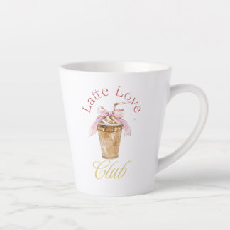 Latte Love Club Latte Mug - Pretty Coquette Design