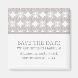 Latte Modern Deco Save the Date Magnet