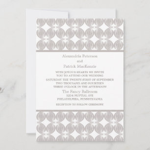 Latte Modern Deco Wedding Invite