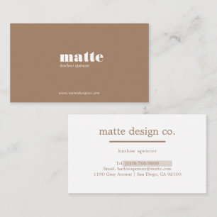 Latte Modern Elegant Minimalist Professional Business Card