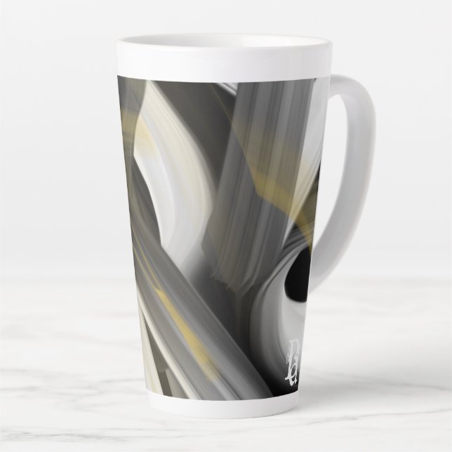 Latte Mug Abstract Trend Interior Decor Black  (Right Angle)