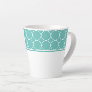 Latte Mug-Aqua & White Dots Mug