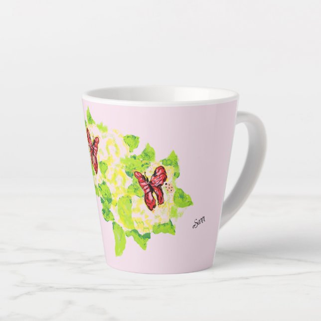 Latte Mug : Asian Flower's (Right Angle)