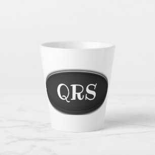 Latte Mug - Black Oval with Initials