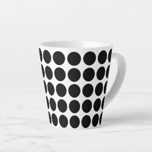 Latte Mug-Black Polka Dots Mug