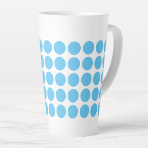 Latte Mug-Blue Polka Dots Latte Mug