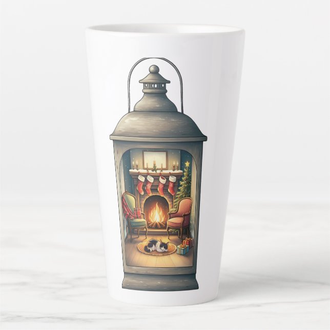Latte Mug-Christmas Lantern Mug (Front)