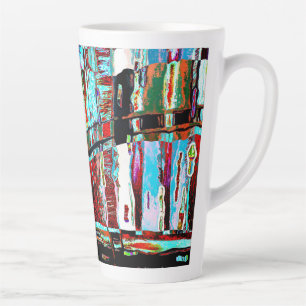 Latte Mug – Collapse Reflection Abstract Design