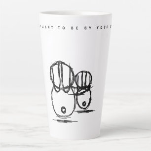 Latte Mug Cute Couple Bunny Be By Your Side