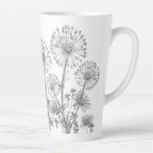 Latte Mug Dandelions Floral