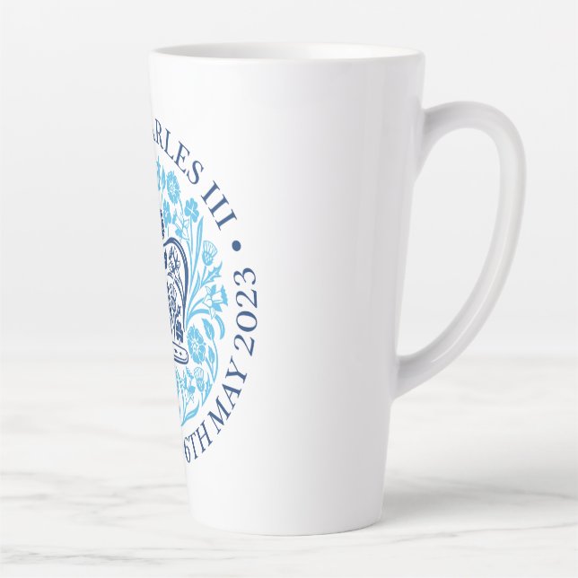 Latte Mug for 2023 Coronation - Blue (Right)