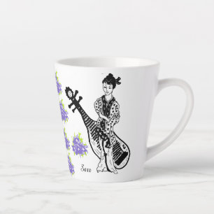 Latte Mug : GEISHA PIPA CHINESE LUTE & TOIJI BELL