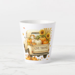 Latte Mug- Give Thanks Fall Truck Mug 