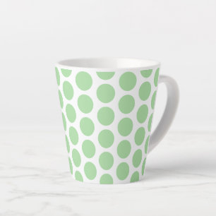 Latte Mug-Green Polka Dots Mug