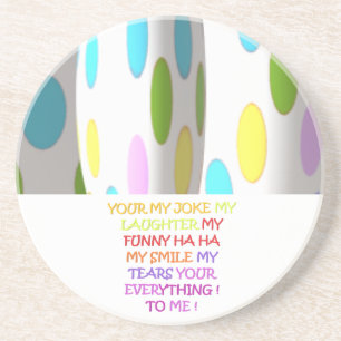 Latte Mug jokes laughter funny cute words Coaster