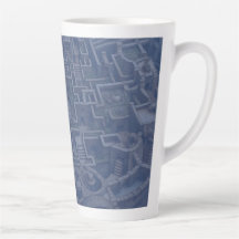 Latte Mug – LABYRINTH (blue denim)