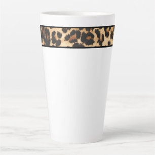 Latte Mug-Leopard Print Latte Mug