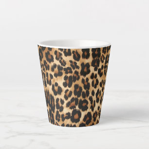 Latte Mug-Leopard Print Latte Mug