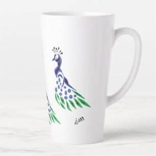 Latte Mug :Peacock Of Colour