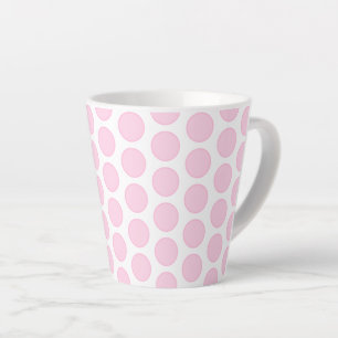 Latte Mug-Pink Polka Dots Latte Mug
