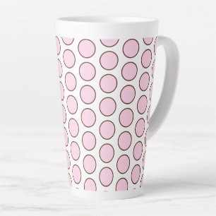 Latte Mug-Pink Polka Dots Latte Mug