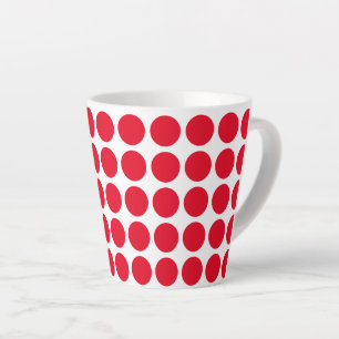Latte Mug-Red Polka Dots Latte Mug