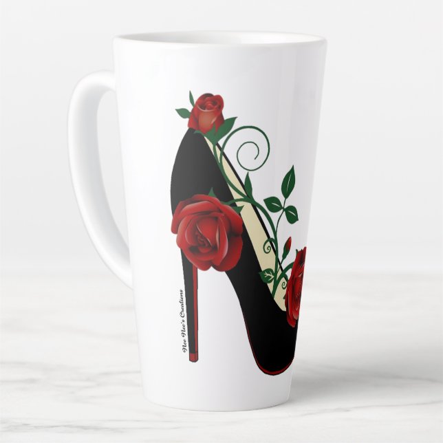 Latte Mug - Stiletto Rose (Left Angle)