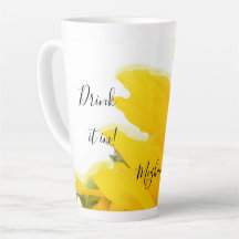 Latte Mug, Sunflower, Personalzied