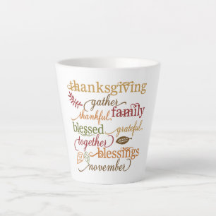 Latte Mug-Thanksgiving Latte Mug