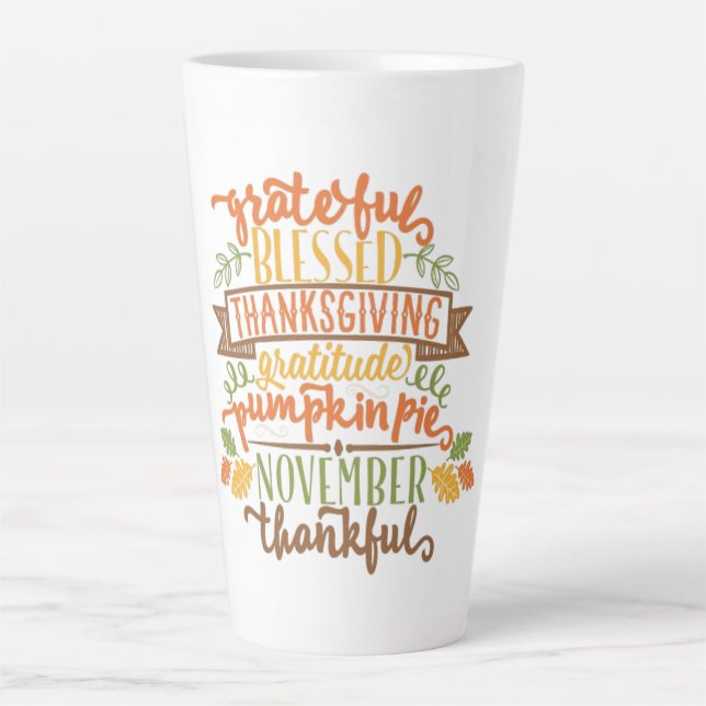 Latte Mug-Thanksgiving Latte Mug (Front)