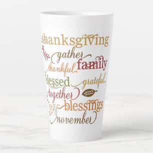 Latte Mug-Thanksgiving Latte Mug