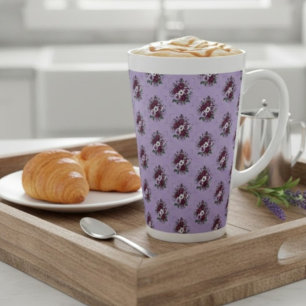 Latte Mug Violet Bouquet
