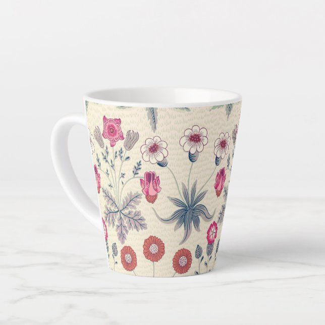 LATTE MUG : WILLIAM MORRIS : DAISY (Left Angle)