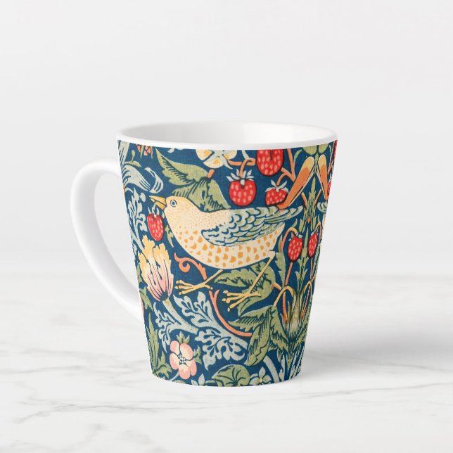 LATTE MUG : WILLIAM MORRIS : STRAWBERRY THIEVES (Left Angle)