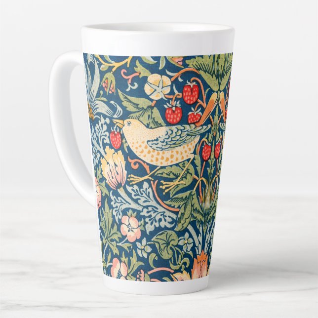 LATTE MUG : WILLIAM MORRIS : STRAWBERRY THIEVES (Left Angle)