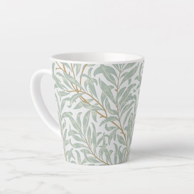 LATTE MUG : WILLIAM MORRIS : WILLOW DESIGN (Left Angle)