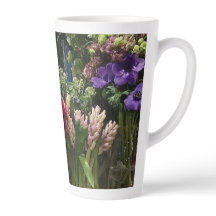 Latte Mug with Beautiful Flower Shop Blooms