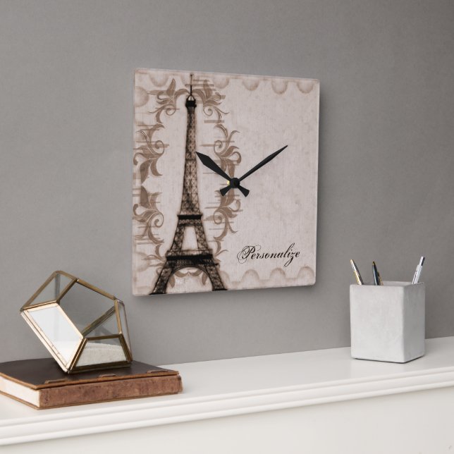 Latte Paris Grunge Wall Clock (Office)