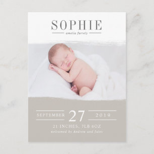Latte perfection photo birth announcement postcard