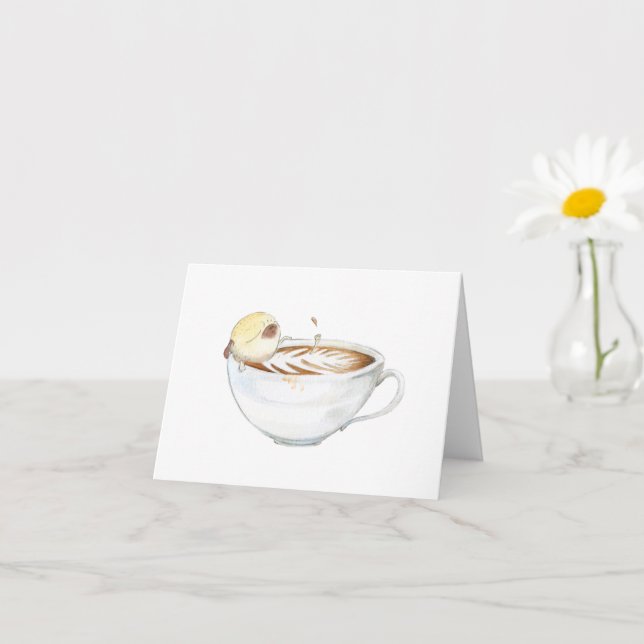 Latte Pug card (Small Plant)