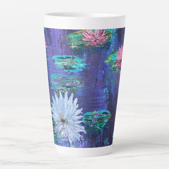 Latte & Water Lillies Mug (Front)