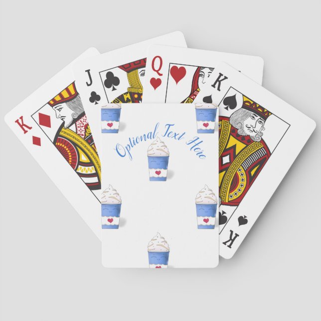 Latte & Whipped Cream (Blue)   Playing Cards (Back)