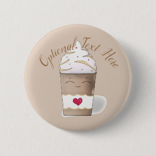 Latte & Whipped Cream (Coffee)    6 Cm Round Badge